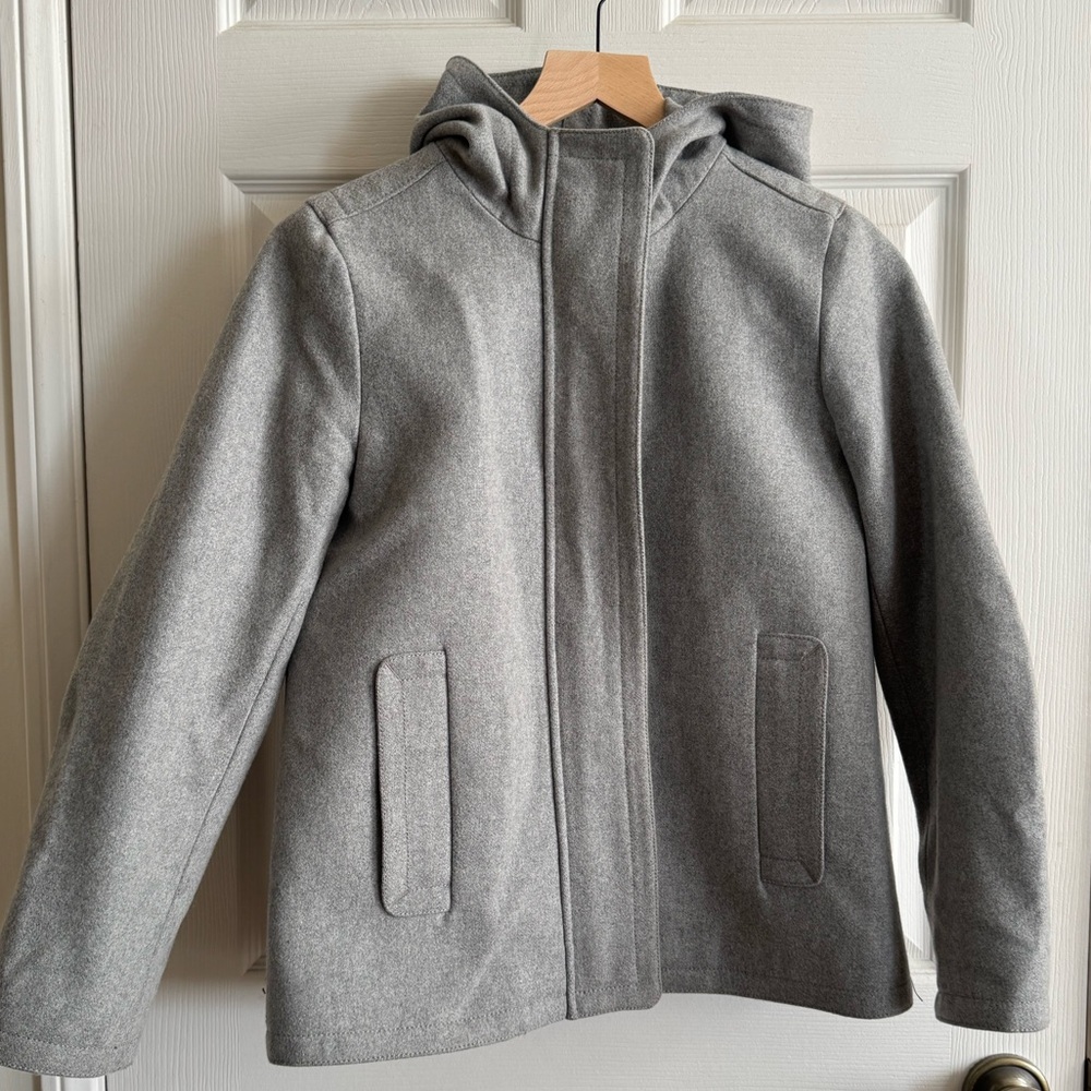 J. Crew Light Gray Jacket with Hood